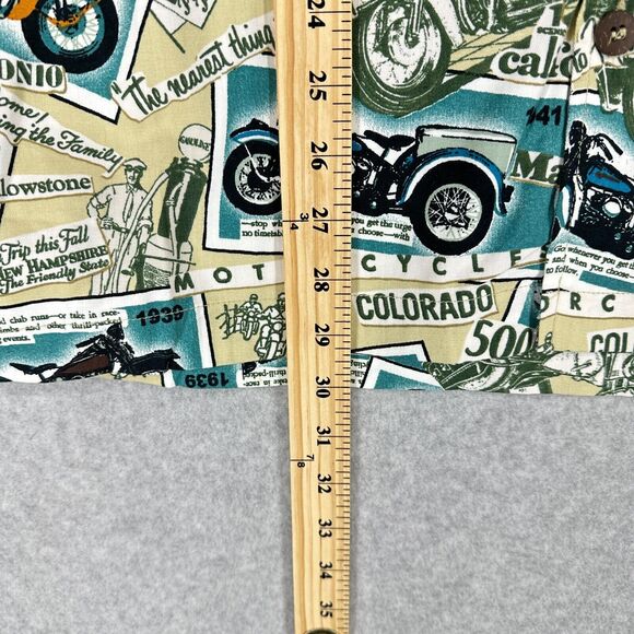 Dem Crazy Shirt Mens L Blue Motorcycles Road Trip All Over Print Travel Novelty - Picture 12 of 15